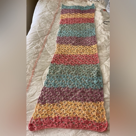 Crocheted Spring Scarf -Handmade - Picture 5 of 5